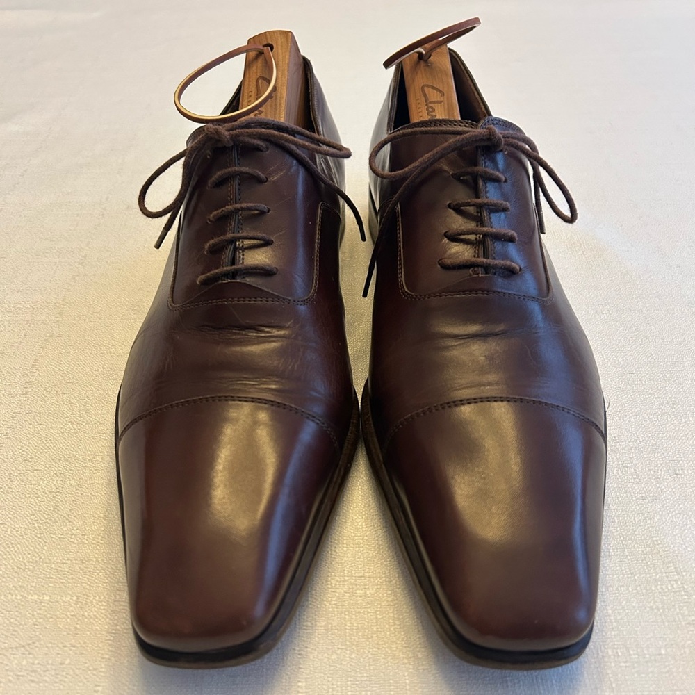 Fratelli Rossetti Brown Leather Cap Toe Oxford Dress Shoes